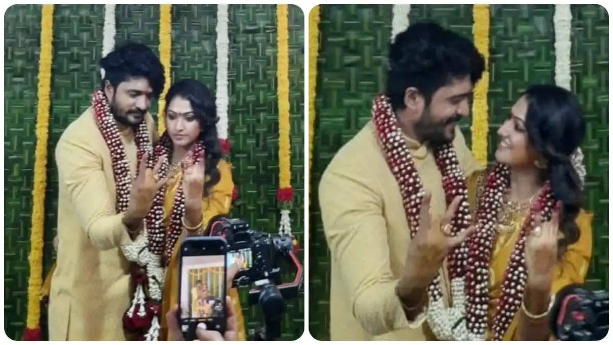 Fans overjoyed as glimpses of Hariprriya and Vasishta Simha's engagement ceremony go viral