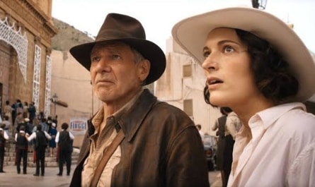 What Indiana Jones Memorabilia worn by Harrison Ford’s character is currently on display at the Smithsonian Institution?