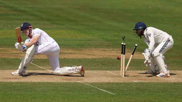 Harry Brook is dispatched. Photo via BCCI