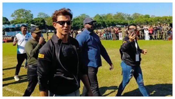 A still of Hrithik Roshan from the shoot of Fighter