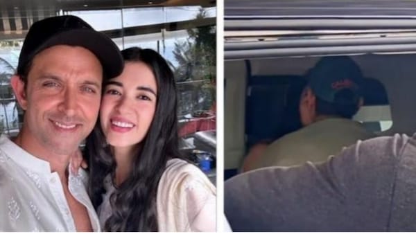 WATCH: Hrithik Roshan, girlfriend Saba Azad’s parting kiss is made for the movies