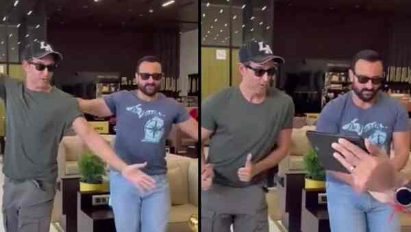 Vikram Vedha: Hrithik Roshan makes Saif Ali Khan groove to the hook step of Alcoholia - Watch