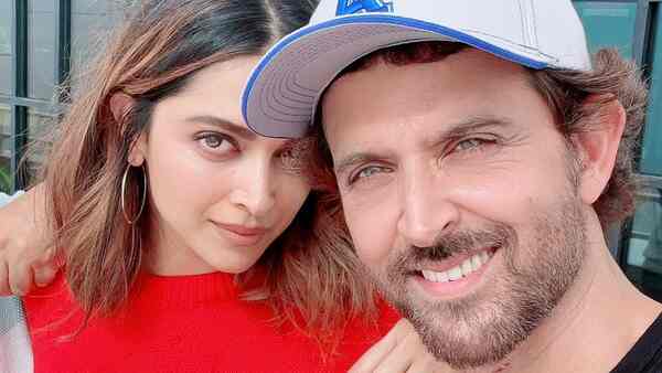 Fighter duo Hrithik Roshan and Deepika Padukone unite before taking off for shoot