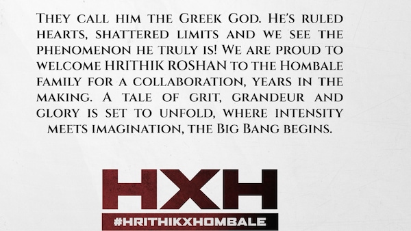 The official announcement of the Hrithik Roshan and Hombale films Collaboration