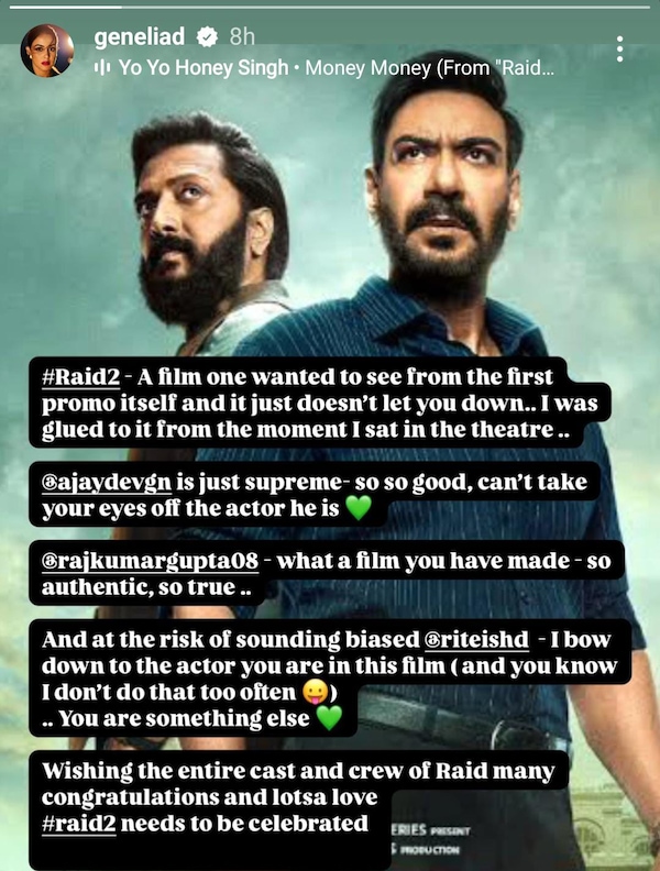 Image Credit: Genelia Deshmukh via Instagram Story