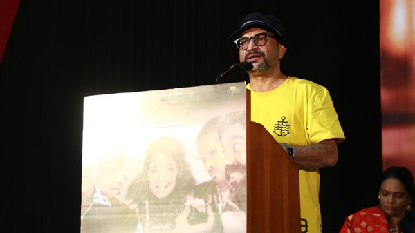 Harsh addressing the media