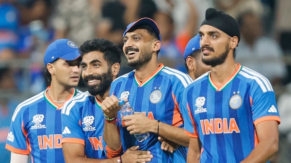 Axar Patel took a stunning catch to dismiss Harry Brook. Image | BCCI on X