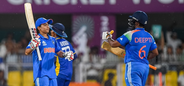 Amanjot Kaur and Deepti Sharma scored fifties for India vs Sri Lanka. Image | BCCI on X