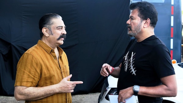 Kamal Haasan and Shankar on the sets of Indian 2