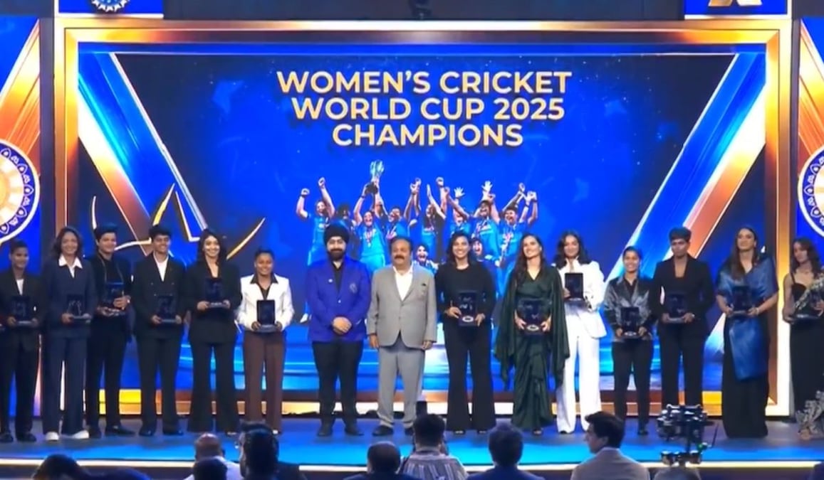 WATCH: Indian women's team receive standing ovation at BCCI felicitation ceremony