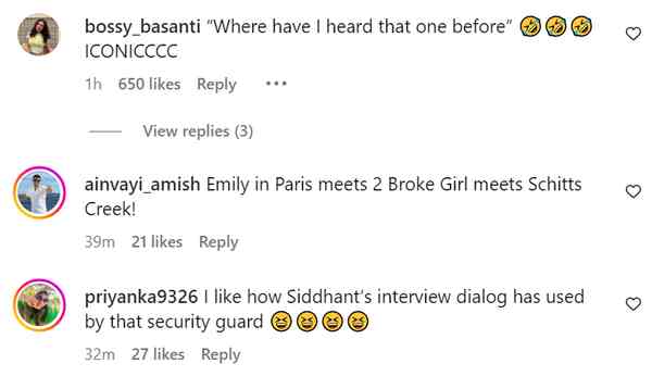 Instagram Comments from Ananya Panday's post