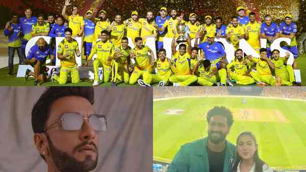 Vicky Kaushal, Sara Ali Khan, Ranveer Singh celebrate as Chennai Super Kings wins IPL 2023 Winner’s trophy