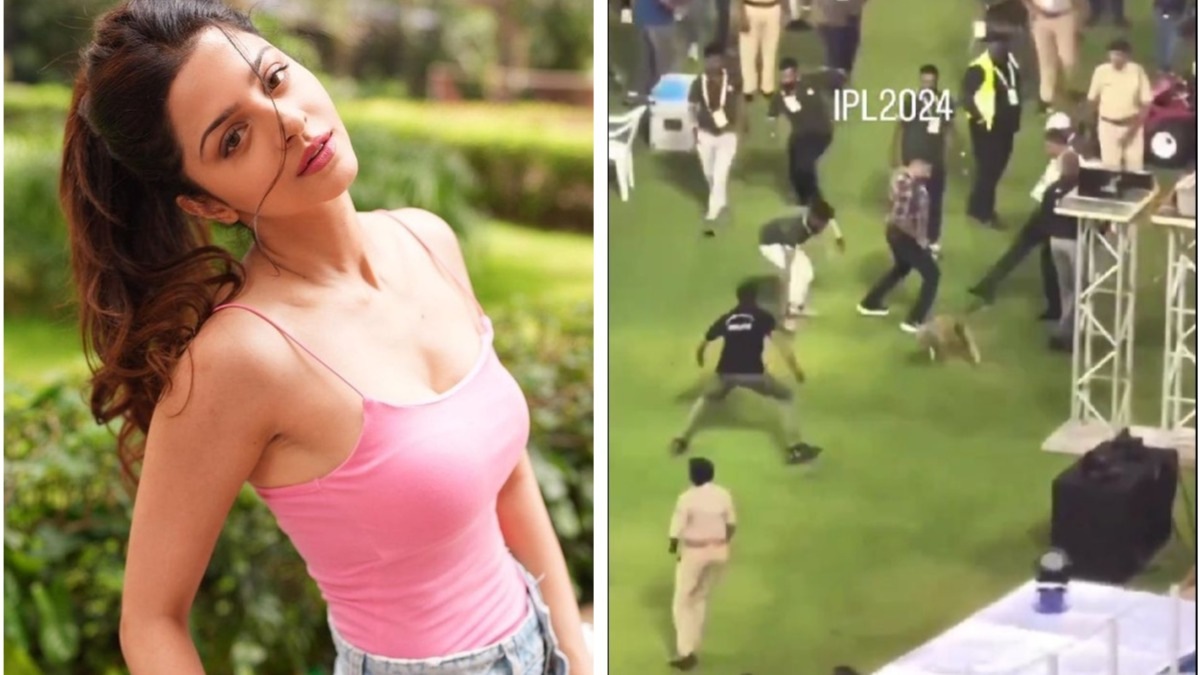 Vedhika slams stray dog being chased and kicked at IPL match between Mumbai Indians and Gujarat Titans