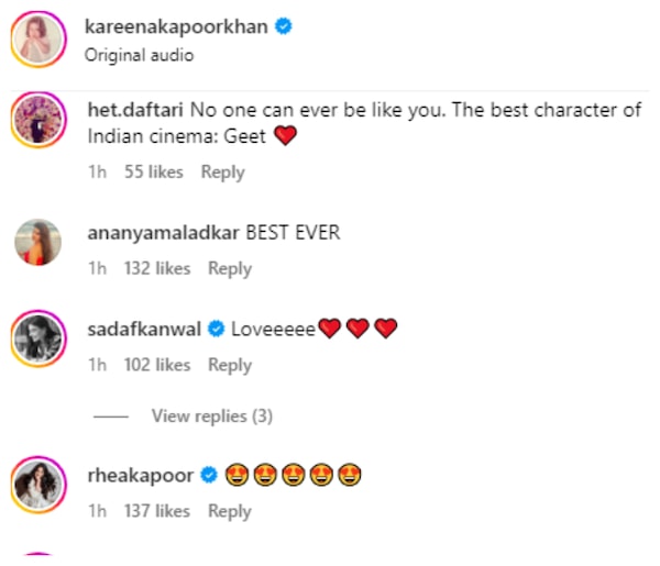 Kareena's post reactions on Jab We Met re-release