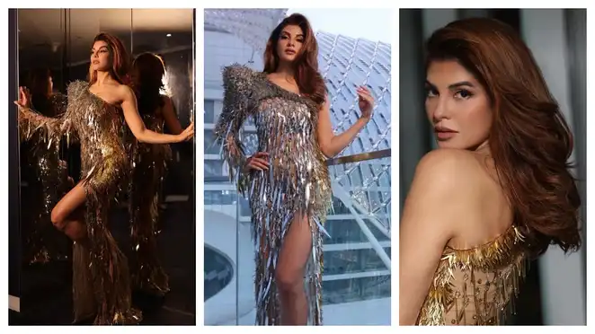 IIFA 2022: Jacqueline Fernandez looks dreamy in this golden shimmery dress, see pics!