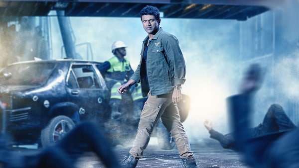 Puneeth Rajkumar in an action sequence from James