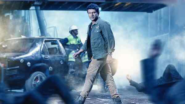 Puneeth Rajkumar in an action sequence from James