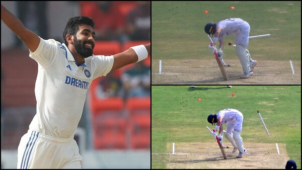 IND vs ENG - WATCH Jasprit Bumrah rattle Ollie Pope's stumps with a lethal yorker, fans can't help but react