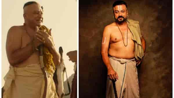 Jayaram as Azhwarkadiyan Nambi from the film and (right) the look that was rejected