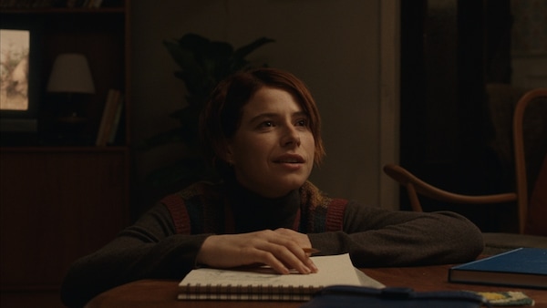 Jessie Buckley in a still from Fingernails. Apple TV