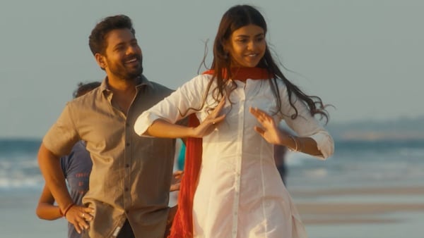 Praveen Tej and Vijayshree in a still from the song