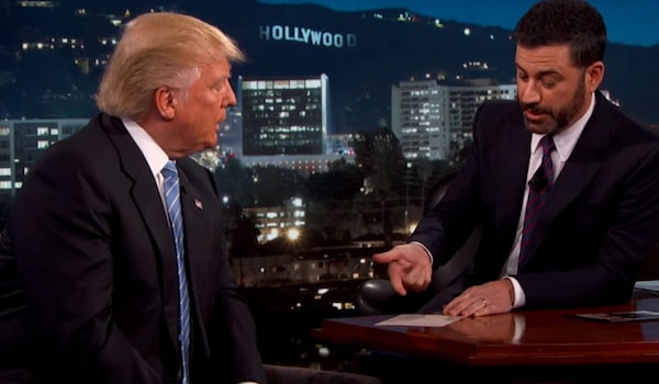 Jimmy Kimmel fires back at Donald Trump with his own words