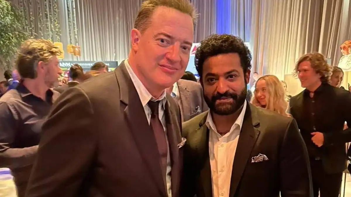 At pre-Oscars party, RRR star Jr NTR bonds with The Whale actor Brendan Fraser. See photo