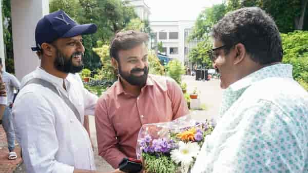 Jude Anthany Joseph, Kunchacko Boban and Badushah at the sets of the film