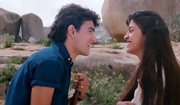 Juhi Chawla and Aamir Khan in Qayamat Se Qayamat Tak