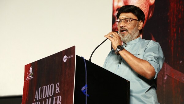 K Bhagyaraj speaking at the audio launch of Ariyavan