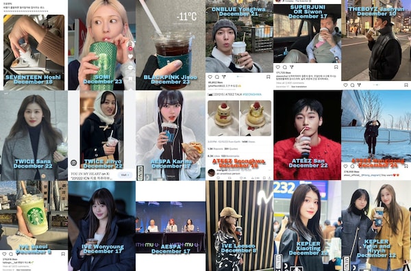 K-pop Idols promoting Starbucks