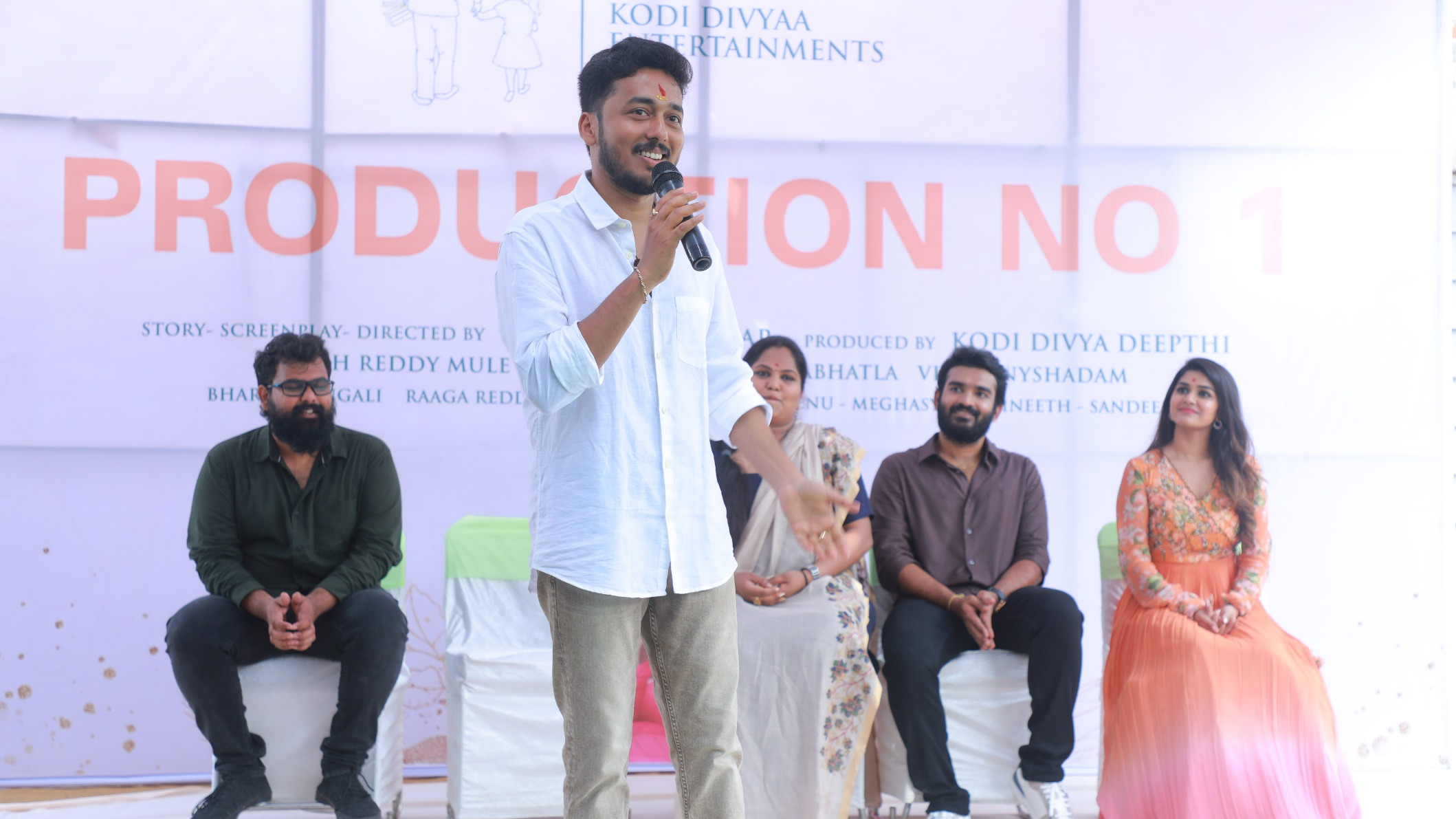 Kaarthik Shankar during the pooja function of the film