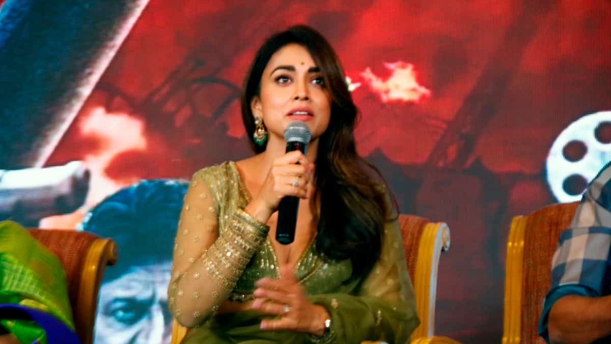 Shriya interacting with media