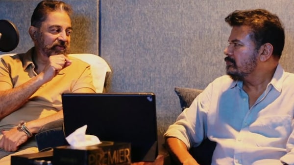 Kamal Haasan and Shankar during the dubbing session of Indian 2