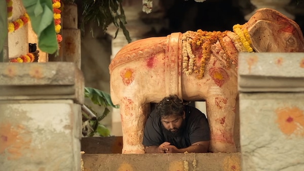Dhiraj MV in a still from Kapata Nataka Sutradhari