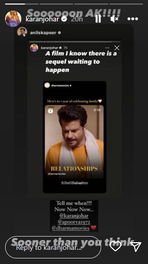 Karan Johar's Instagram Story