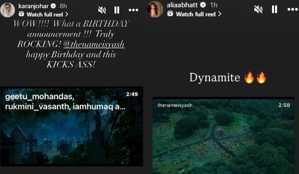 Karan Johar and Alia Bhatt react to Yash's Toxic teaser