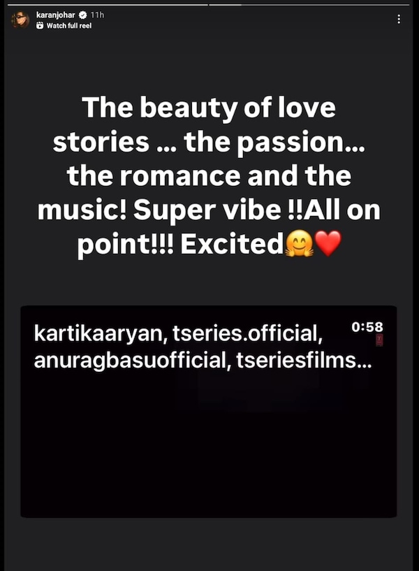 Karan Johar IG Story