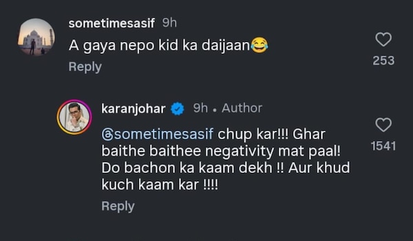 Karan Johar slams nepotism comment