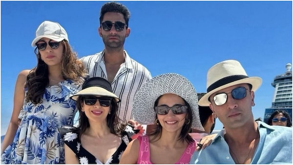 Karisma Kapoor drops unseen photo with Ranbir Kapoor-Alia Bhatt from Anant Ambani and Radhika Merchant's Italian cruise