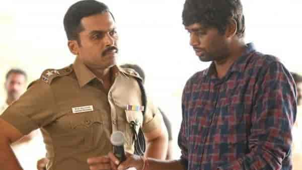 Karthi and H Vinoth during the shoot of Theeran Adhigaram Ondru