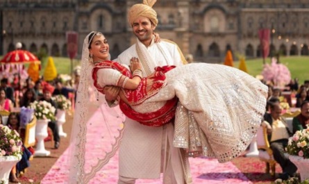 In the film Satya Prem Ki Katha, the character Satyaprem has failed to clear which degree, despite attempting it several times?