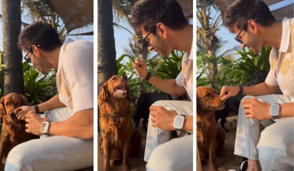 Kartik Aaryan plays with a dog while drinking chai; internet starts pulling his leg with the name of ‘Katori Aaryan’