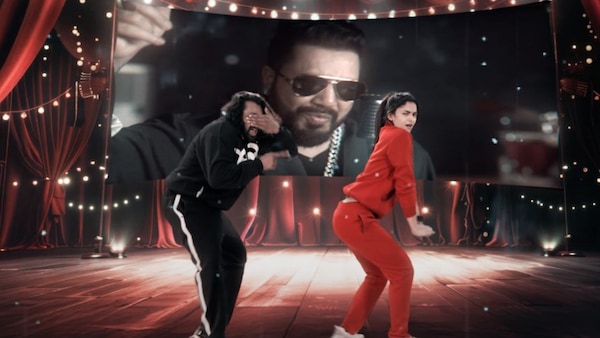 Dhruva Sarja, Reeshma Nanaiah and Mika Singh in the lyrical video of Setagalla
