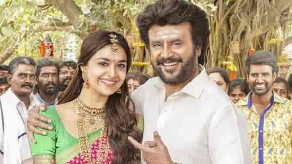 Keerthy Suresh and Rajinikanth in Annaatthe