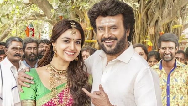 Keerthy Suresh and Rajinikanth in Annaatthe