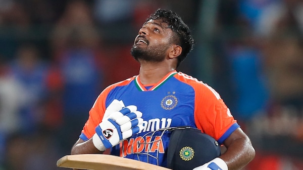 Sanju after his ton against Bangladesh. Image | BCCI on X