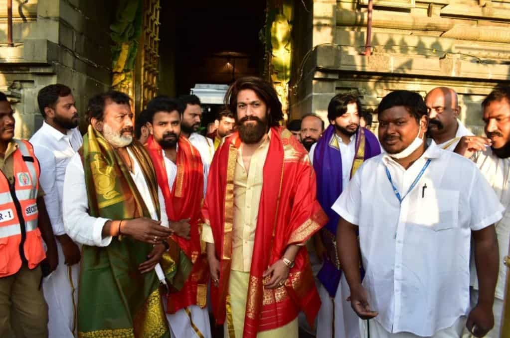 Yash and Bhuvan Gowda spotted at Tirumala Tirupati Devasthanam