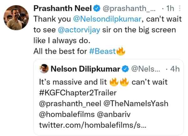 Prashant Neel is looking forward to watching Beast