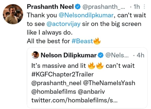 Prashant Neel is looking forward to watching Beast